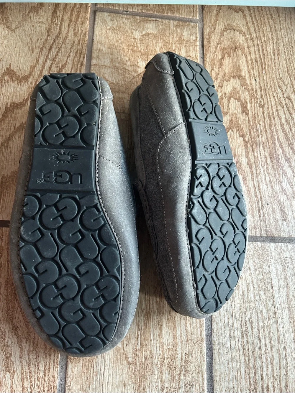 Men's UGG Australian Ascot Wool Moccasin Indoor Outdoor Slippers Cozy Gray 11